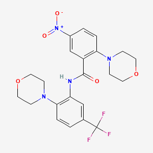 molecular formula C22H23F3N4O5 B4245004 2-(morpholin-4-yl)-N-[2-(morpholin-4-yl)-5-(trifluoromethyl)phenyl]-5-nitrobenzamide 