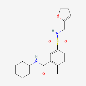 molecular formula C19H24N2O4S B4245007 N-cyclohexyl-5-{[(2-furylmethyl)amino]sulfonyl}-2-methylbenzamide 