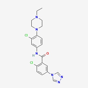 2-chloro-N-[3-chloro-4-(4-ethylpiperazin-1-yl)phenyl]-5-(1,2,4-triazol-4-yl)benzamide