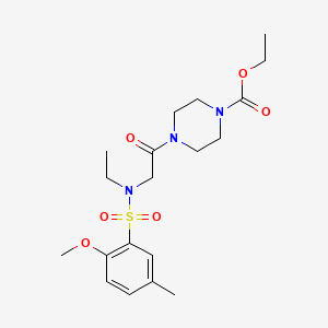 molecular formula C19H29N3O6S B4245017 Ethyl 4-[2-[ethyl-(2-methoxy-5-methylphenyl)sulfonylamino]acetyl]piperazine-1-carboxylate 