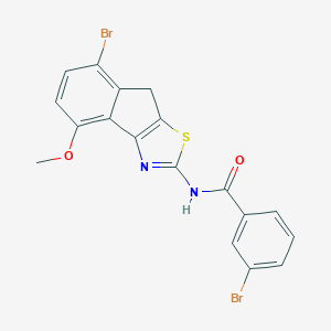 molecular formula C18H12Br2N2O2S B424504 3-bromo-N-(7-bromo-4-methoxy-8H-indeno[1,2-d][1,3]thiazol-2-yl)benzamide 