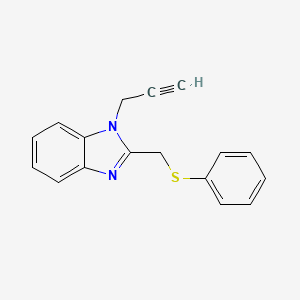 molecular formula C17H14N2S B4245049 2-[(phenylthio)methyl]-1-(2-propyn-1-yl)-1H-benzimidazole 