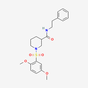 molecular formula C22H28N2O5S B4245060 1-(2,5-DIMETHOXYBENZENESULFONYL)-N-(2-PHENYLETHYL)PIPERIDINE-3-CARBOXAMIDE 