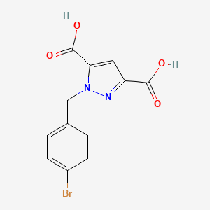 molecular formula C12H9BrN2O4 B4245066 1-(4-bromobenzyl)-1H-pyrazole-3,5-dicarboxylic acid 