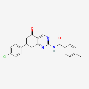 molecular formula C22H18ClN3O2 B4245073 N-[7-(4-chlorophenyl)-5-oxo-5,6,7,8-tetrahydroquinazolin-2-yl]-4-methylbenzamide 