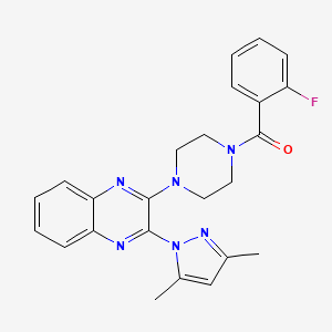 molecular formula C24H23FN6O B4245082 2-(3,5-dimethyl-1H-pyrazol-1-yl)-3-[4-(2-fluorobenzoyl)piperazin-1-yl]quinoxaline 