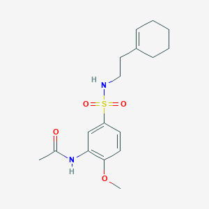 molecular formula C17H24N2O4S B4245140 N-(5-{[2-(cyclohex-1-en-1-yl)ethyl]sulfamoyl}-2-methoxyphenyl)acetamide 