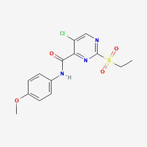 molecular formula C14H14ClN3O4S B4245162 5-CHLORO-2-(ETHANESULFONYL)-N-(4-METHOXYPHENYL)PYRIMIDINE-4-CARBOXAMIDE 