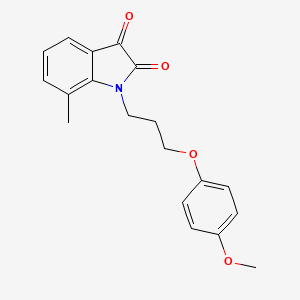 molecular formula C19H19NO4 B4245223 1-[3-(4-methoxyphenoxy)propyl]-7-methyl-1H-indole-2,3-dione 