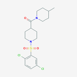 molecular formula C18H24Cl2N2O3S B424524 1-[(2,5-Dichlorophenyl)sulfonyl]-4-[(4-methyl-1-piperidinyl)carbonyl]piperidine 