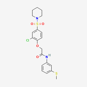 molecular formula C20H23ClN2O4S2 B4245252 2-(2-chloro-4-piperidin-1-ylsulfonylphenoxy)-N-(3-methylsulfanylphenyl)acetamide 