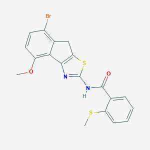 molecular formula C19H15BrN2O2S2 B424526 N-(7-bromo-4-methoxy-8H-indeno[1,2-d][1,3]thiazol-2-yl)-2-(methylsulfanyl)benzamide 