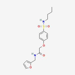 molecular formula C17H22N2O5S B4245268 2-[4-(butylsulfamoyl)phenoxy]-N-(furan-2-ylmethyl)acetamide 