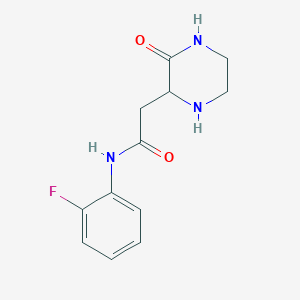 N-(2-fluorophenyl)-2-(3-oxopiperazin-2-yl)acetamide