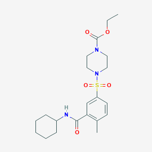 Ethyl 4-[3-(cyclohexylcarbamoyl)-4-methylphenyl]sulfonylpiperazine-1-carboxylate