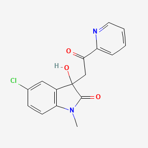 molecular formula C16H13ClN2O3 B4245328 5-chloro-3-hydroxy-1-methyl-3-[2-oxo-2-(pyridin-2-yl)ethyl]-1,3-dihydro-2H-indol-2-one 