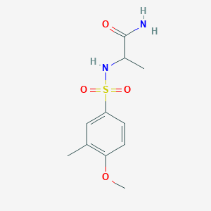 molecular formula C11H16N2O4S B4245336 2-(4-METHOXY-3-METHYLBENZENESULFONAMIDO)PROPANAMIDE 