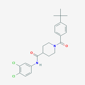molecular formula C23H26Cl2N2O2 B424534 1-(4-tert-butylbenzoyl)-N-(3,4-dichlorophenyl)piperidine-4-carboxamide 