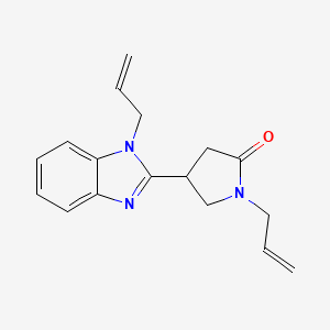 molecular formula C17H19N3O B4245342 1-Prop-2-enyl-4-(1-prop-2-enylbenzimidazol-2-yl)pyrrolidin-2-one 