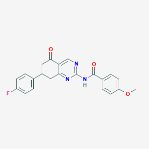 molecular formula C22H18FN3O3 B4245343 N-[7-(4-fluorophenyl)-5-oxo-5,6,7,8-tetrahydroquinazolin-2-yl]-4-methoxybenzamide 