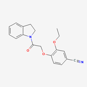 molecular formula C19H18N2O3 B4245363 4-[2-(2,3-Dihydroindol-1-yl)-2-oxoethoxy]-3-ethoxybenzonitrile 