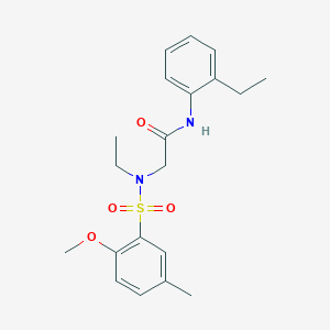 2-[ethyl-(2-methoxy-5-methylphenyl)sulfonylamino]-N-(2-ethylphenyl)acetamide