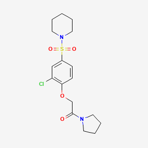 1-({3-chloro-4-[2-oxo-2-(1-pyrrolidinyl)ethoxy]phenyl}sulfonyl)piperidine