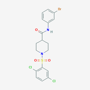 molecular formula C18H17BrCl2N2O3S B424539 N-(3-bromophenyl)-1-[(2,5-dichlorophenyl)sulfonyl]-4-piperidinecarboxamide 