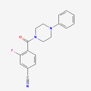 molecular formula C18H16FN3O B4245391 3-Fluoro-4-(4-phenylpiperazine-1-carbonyl)benzonitrile 