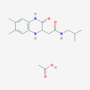 molecular formula C18H27N3O4 B4245394 acetic acid;2-(6,7-dimethyl-3-oxo-2,4-dihydro-1H-quinoxalin-2-yl)-N-(2-methylpropyl)acetamide 