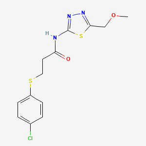 3-[(4-chlorophenyl)sulfanyl]-N-[5-(methoxymethyl)-1,3,4-thiadiazol-2-yl]propanamide