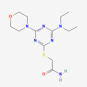 2-{[4-(diethylamino)-6-(4-morpholinyl)-1,3,5-triazin-2-yl]thio}acetamide