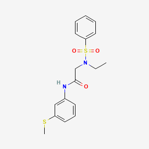 molecular formula C17H20N2O3S2 B4245410 2-(N-Ethylbenzenesulfonamido)-N-[3-(methylsulfanyl)phenyl]acetamide 