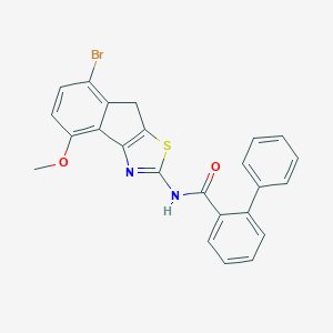 molecular formula C24H17BrN2O2S B424543 N-(7-bromo-4-methoxy-8H-indeno[1,2-d][1,3]thiazol-2-yl)biphenyl-2-carboxamide 