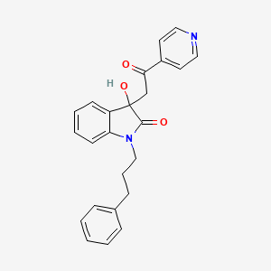 3-hydroxy-3-[2-oxo-2-(pyridin-4-yl)ethyl]-1-(3-phenylpropyl)-1,3-dihydro-2H-indol-2-one