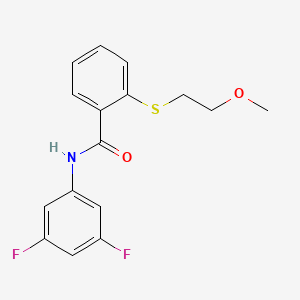 N-(3,5-difluorophenyl)-2-[(2-methoxyethyl)sulfanyl]benzamide