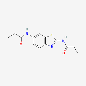 molecular formula C13H15N3O2S B4245464 N-(6-PROPANAMIDO-1,3-BENZOTHIAZOL-2-YL)PROPANAMIDE 