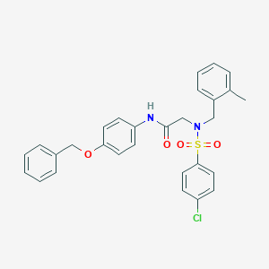 molecular formula C29H27ClN2O4S B424551 N-[4-(benzyloxy)phenyl]-2-[[(4-chlorophenyl)sulfonyl](2-methylbenzyl)amino]acetamide 
