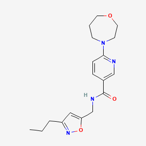 6-(1,4-oxazepan-4-yl)-N-[(3-propyl-5-isoxazolyl)methyl]nicotinamide