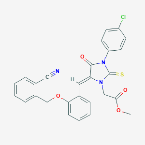 Methyl (3-(4-chlorophenyl)-5-{2-[(2-cyanobenzyl)oxy]benzylidene}-4-oxo-2-thioxoimidazolidin-1-yl)acetate