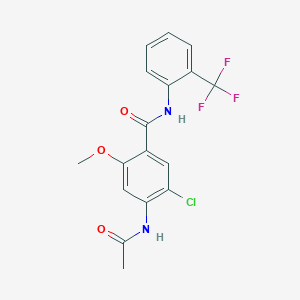 4-(acetylamino)-5-chloro-2-methoxy-N-[2-(trifluoromethyl)phenyl]benzamide