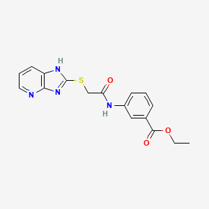 molecular formula C17H16N4O3S B4245571 ETHYL 3-(2-{3H-IMIDAZO[4,5-B]PYRIDIN-2-YLSULFANYL}ACETAMIDO)BENZOATE 