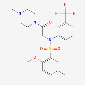 2-methoxy-5-methyl-N-[2-(4-methylpiperazin-1-yl)-2-oxoethyl]-N-[3-(trifluoromethyl)phenyl]benzenesulfonamide