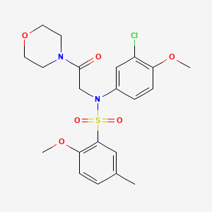 molecular formula C21H25ClN2O6S B4245611 N-(3-CHLORO-4-METHOXYPHENYL)-2-METHOXY-5-METHYL-N-[2-(MORPHOLIN-4-YL)-2-OXOETHYL]BENZENE-1-SULFONAMIDE 