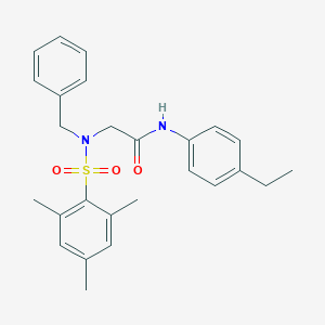 molecular formula C26H30N2O3S B424562 2-[benzyl(mesitylsulfonyl)amino]-N-(4-ethylphenyl)acetamide 