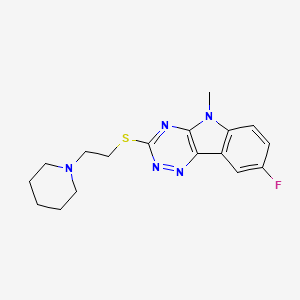 8-fluoro-5-methyl-3-{[2-(piperidin-1-yl)ethyl]sulfanyl}-5H-[1,2,4]triazino[5,6-b]indole