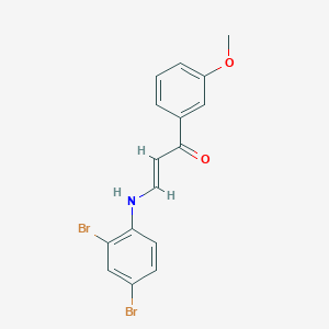 molecular formula C16H13Br2NO2 B424565 3-(2,4-Dibromoanilino)-1-(3-methoxyphenyl)-2-propen-1-one 