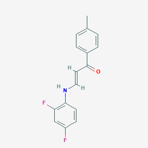 molecular formula C16H13F2NO B424566 3-(2,4-Difluoroanilino)-1-(4-methylphenyl)-2-propen-1-one 