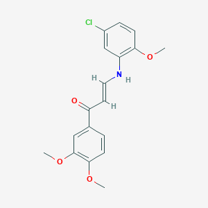 molecular formula C18H18ClNO4 B424567 3-(5-Chloro-2-methoxyanilino)-1-(3,4-dimethoxyphenyl)-2-propen-1-one 
