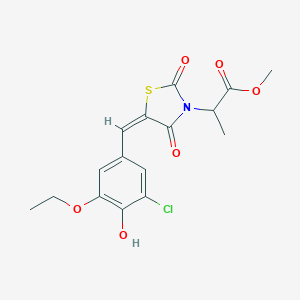 methyl 2-[(5E)-5-(3-chloro-5-ethoxy-4-hydroxybenzylidene)-2,4-dioxo-1,3-thiazolidin-3-yl]propanoate